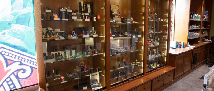 Famous Smoke Shop Retail Store Cutters and Lighters Display Cases