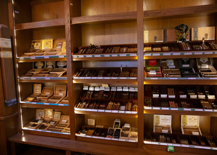Famous Smoke Shop Interior Wall of Cigars